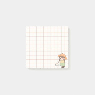 Whimsical Notebook Girl Art Collection Post-it Notes