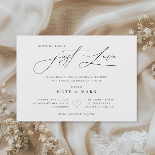 Whimsical Nothing Fancy Just Love Micro Wedding Invitation
