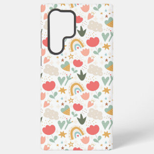 Whimsical Nursery Pattern with Clouds and Stars Samsung Galaxy Case