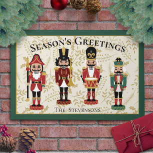 Whimsical Nutcracker Green and Beige Doormat