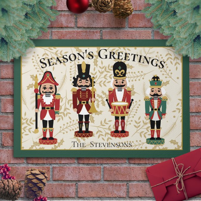 Whimsical Nutcracker Green and Beige Doormat (Creator Uploaded)