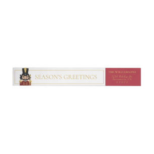 Whimsical Nutcracker in Red Wraparound Address Label