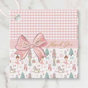 Whimsical Nutcracker Pastel Pink Christmas Ballet Favour Tags