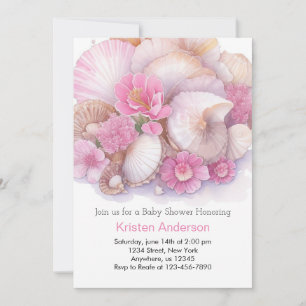 Whimsical Ocean Boho Bliss Girl Baby Shower Invitation