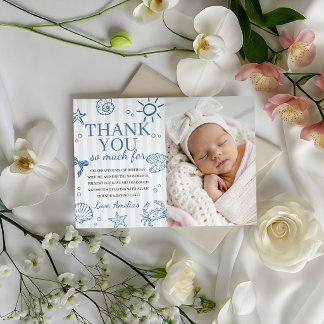 Whimsical Ocean Photo Thank You Card