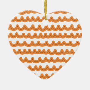Whimsical Ocean Waves Melon Ceramic Ornament