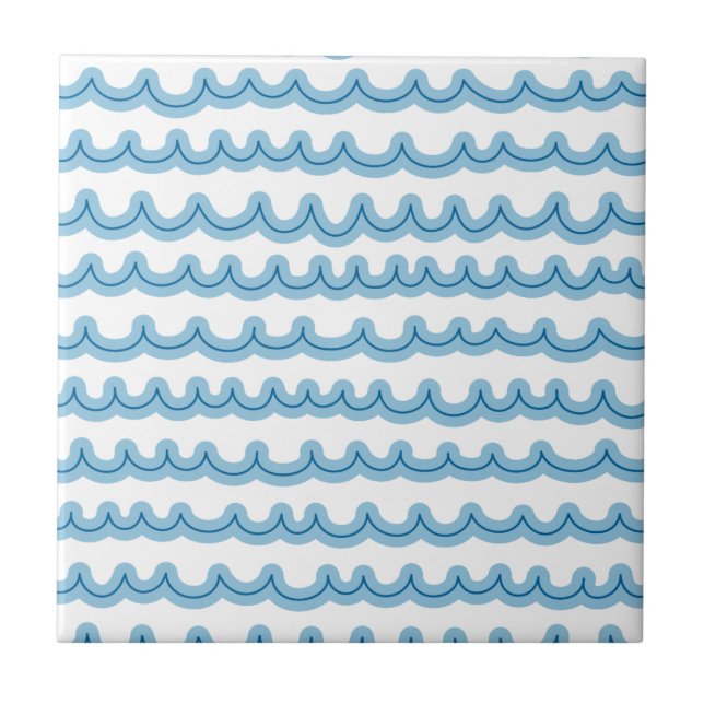 Whimsical Ocean Waves Tile (Front)