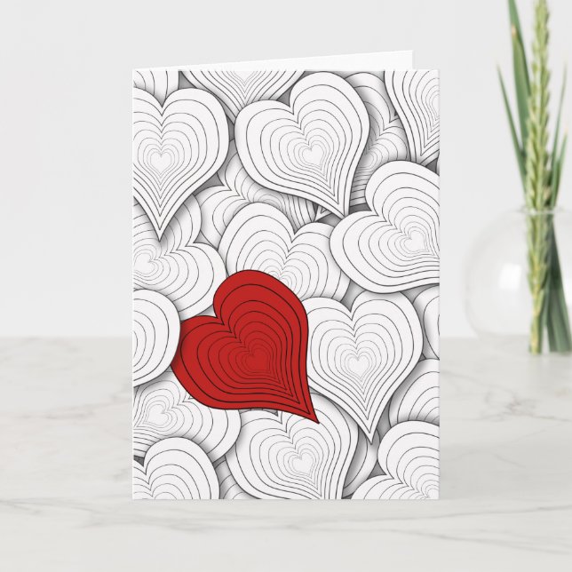 Whimsical Onion Hearts Illustration Holiday Card (Front)