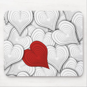 Whimsical Onion Hearts Illustration Mouse Pad