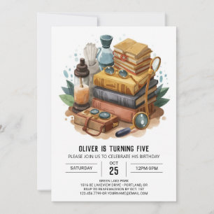 Whimsical Online Detective Birthday Invitation