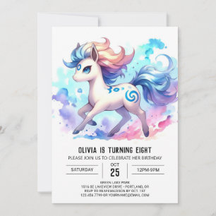Whimsical Online Horse Birthday Invitation
