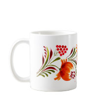 Whimsical orange flowers mug