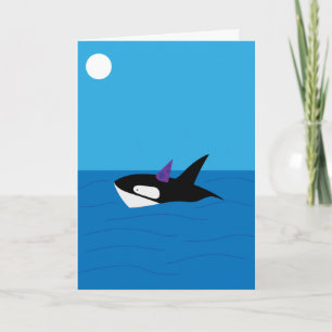 Whimsical Orca, Have a Whale of a Birthday Card