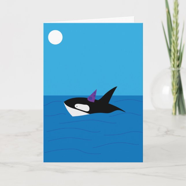 Whimsical Orca, Have a Whale of a Birthday Card (Front)