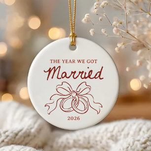 Whimsical Our First Christmas Married Ornament