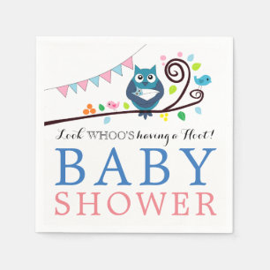 Whimsical Owl Baby Shower Napkin