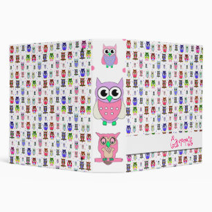 Whimsical Owl Binder