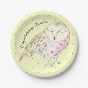 Whimsical Owl Personalized Paper Plate