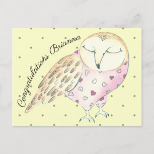 Whimsical Owl Personalized Postcard