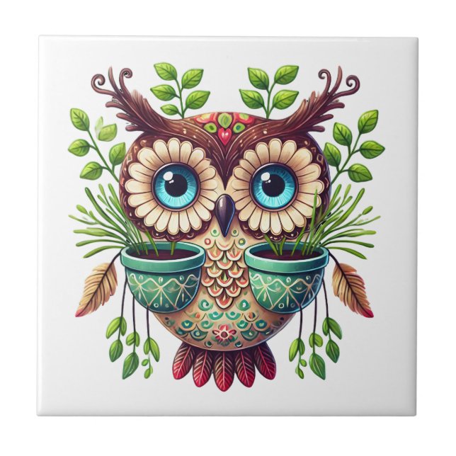 Whimsical Owl Tile (Front)