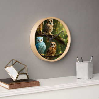 Whimsical Owl Timekeeper Clock