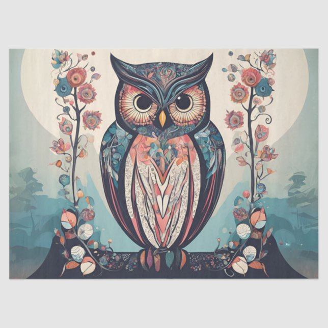 Whimsical  Owl Tissue Paper (Front)