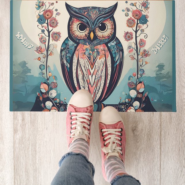 Whimsical Owl Welcome Door Mat (Creator Uploaded)
