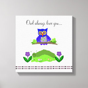 Whimsical Owl with Saying Canvas Print