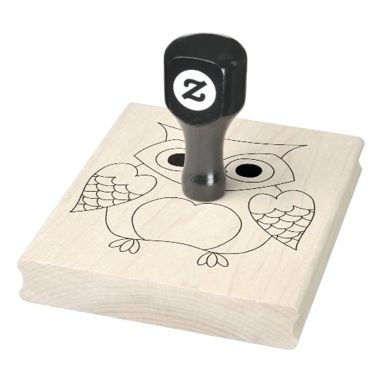 Whimsical Owl, You Colour, 4" x 5" Rubber Stamp