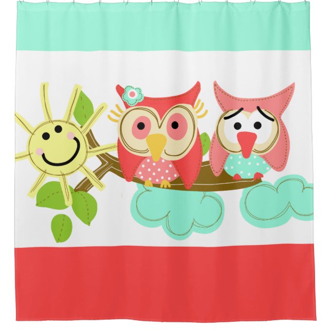 Whimsical Owls on Branch with Sunshine (Front)