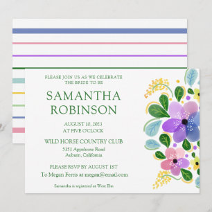 Whimsical Painted Floral Bridal Shower Invitation