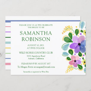 Whimsical Painted Floral Bridal Shower Invitation