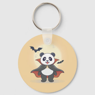 Whimsical Panda Wizard with Magic Hat Keychain
