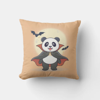 Whimsical Panda Wizard with Magic Hat Throw Pillow