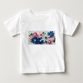 "Whimsical Paper Quilling Flowers" Baby T-Shirt