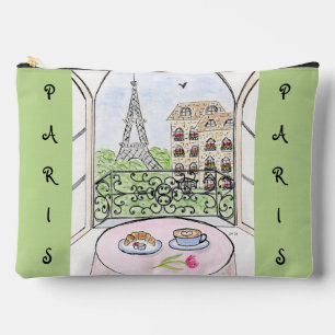 Whimsical Paris and Eiffel Tower  Accessory Pouch