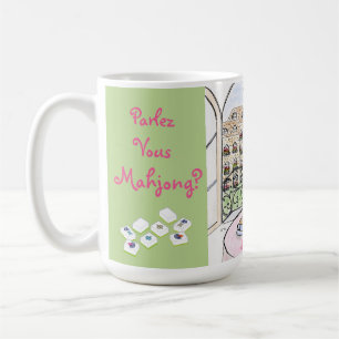 Whimsical Paris and Eiffel Tower MAHJONG Coffee Mug