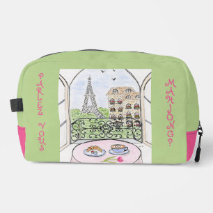 Whimsical Paris and Eiffel Tower MAHJONG Dopp Kit