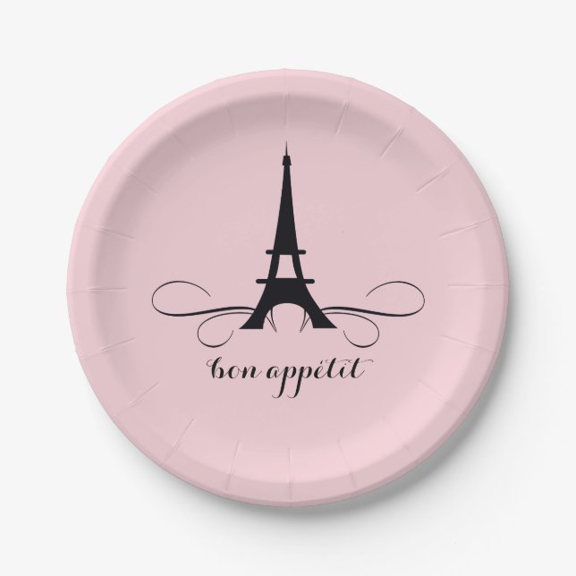 Whimsical Paris Eiffel Tower | Bridal Shower Paper Plate (Front)