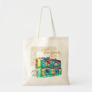 Whimsical Paris Street Scene – Colourful Watercolo Tote Bag