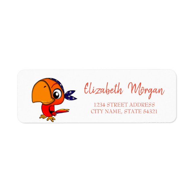 Whimsical , Parrot , White Address Label (Front)