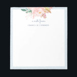 Whimsical Pastel Blue Dots Frame Watercolor Rose Notepad<br><div class="desc">A whimsical and elegant personalized notepad featuring a watercolor botanical illustration with blush pink peony and foliage beautifully framed by a pastel blue and white dotted pattern. Customize the message and name in lovely font to lend a personalized touch to your stationery.</div>