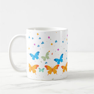Whimsical Pastel Butterfly & Confetti Mug