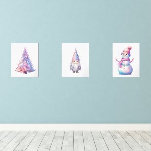 Whimsical Pastel Christmas Print Set