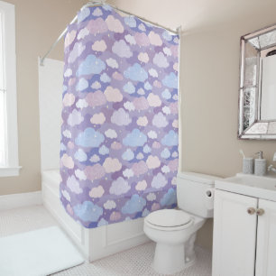 Whimsical Pastel Clouds and Stars Pattern