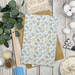 Whimsical Pastel Cute Easter Eggs Floral Patter Kitchen Towel