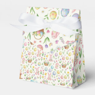 Whimsical Pastel Easter Bunny & Floral Pattern Favor Box