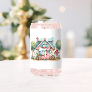 Whimsical Pastel Fairy Tale Cottage Art