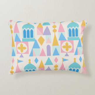 Whimsical Pastel Fairytale Castle Geometric Accent Pillow