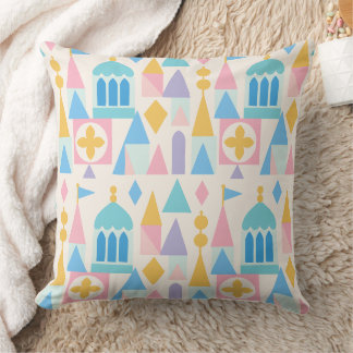 Whimsical Pastel Fairytale Castle Geometric Throw Pillow